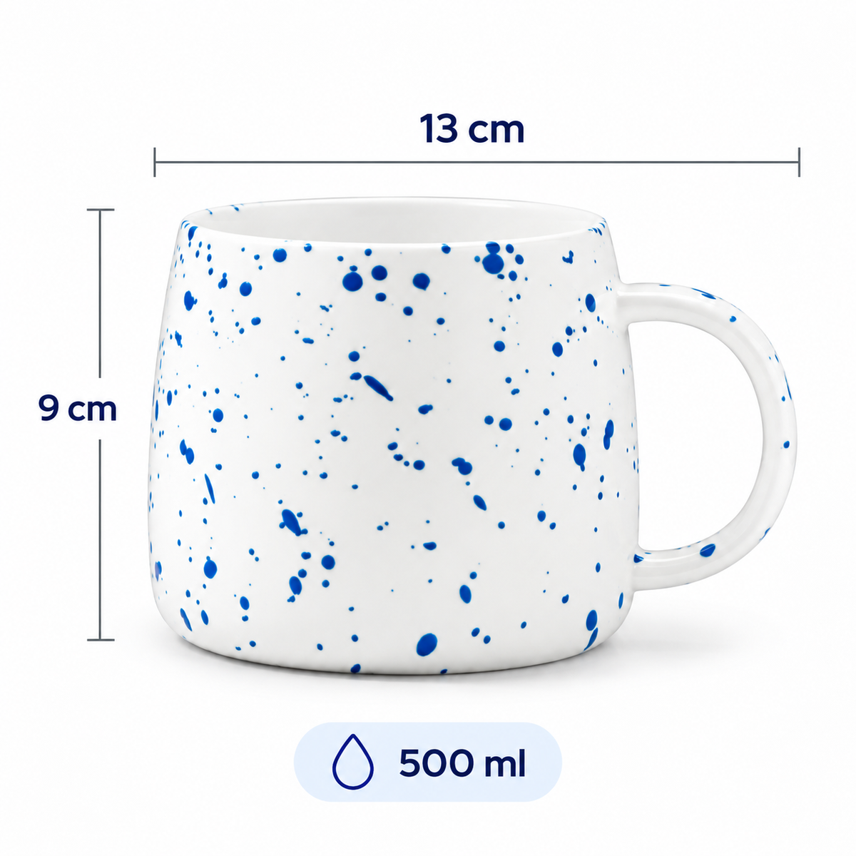 Blue Speckled Ceramic Coffee Mug