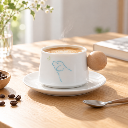 Dog Illustration Ceramic Coffee Cup