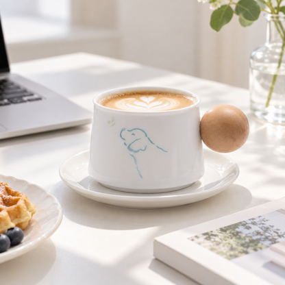Dog Illustration Ceramic Coffee Cup