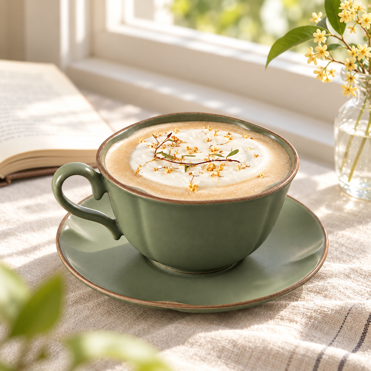 Wave Rim Ceramic Coffee Cup and Saucer